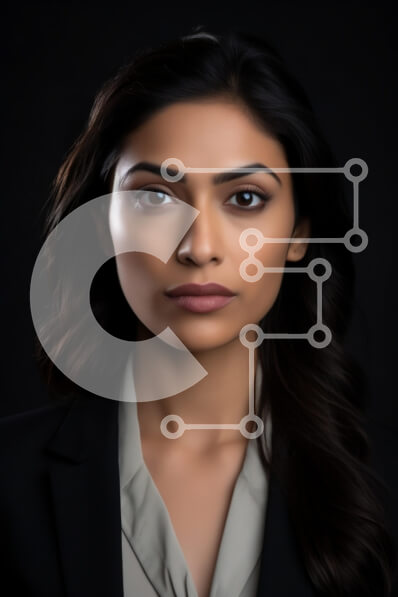 Intra Συλλεκτικό Ξύλινο Παζλ Plywood  4mm - Επαγγελματικό πορτρέτο μιας γυναίκας Σε Ξύλινο Κουτί - Διαστάσεις Puzzle: 10x10 cm – 25 κομμάτια