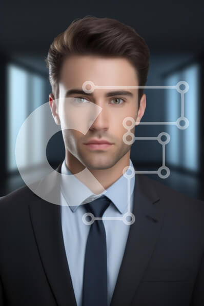 Intra Συλλεκτικό Ξύλινο Παζλ Plywood  4mm - Βέβαιος νέος επιχειρηματίας στο σύγχρονο γραφείο Σε Ξύλινο Κουτί - Διαστάσεις Puzzle: 10x10 cm – 25 κομμάτια