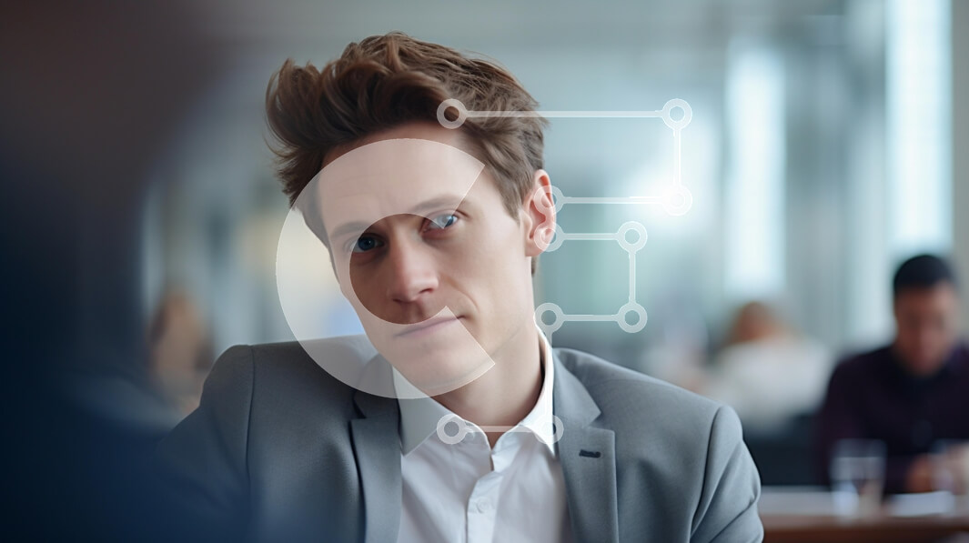 Intra Συλλεκτικό Ξύλινο Παζλ Plywood  4mm - Στοχαστικός νέος επιχειρηματίας στο σύγχρονο γραφείο Σε Ξύλινο Κουτί - Διαστάσεις Puzzle: 10x10 cm – 25 κομμάτια