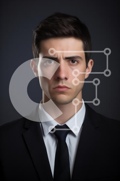 Intra Συλλεκτικό Ξύλινο Παζλ Plywood  4mm - Σοβαρός άνδρας με επίσημη ενδυμασία Σε Ξύλινο Κουτί - Διαστάσεις Puzzle: 10x10 cm – 25 κομμάτια