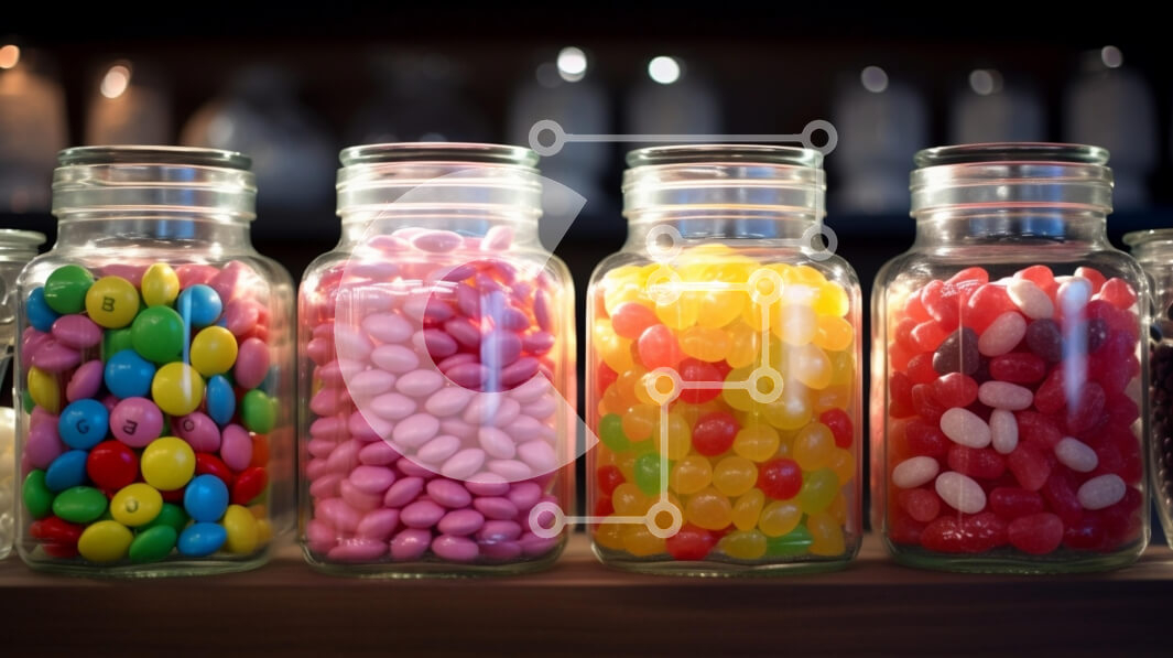 Σετ των 2 Intra Συλλεκτικό Ξύλινο Παζλ Plywood  4mm - Πολύχρωμα βάζα καραμελών Σε Ξύλινο Κουτί - Διαστάσεις: 10x10 cm – 25 κομμάτια