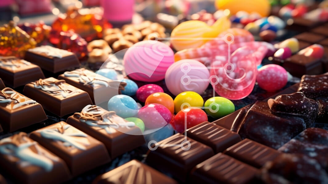 Σετ των 2 Intra Συλλεκτικό Ξύλινο Παζλ Plywood  4mm - Πολύχρωμη σειρά από καραμέλες και σοκολάτες Σε Ξύλινο Κουτί - Διαστάσεις: 10x10 cm – 25 κομμάτια