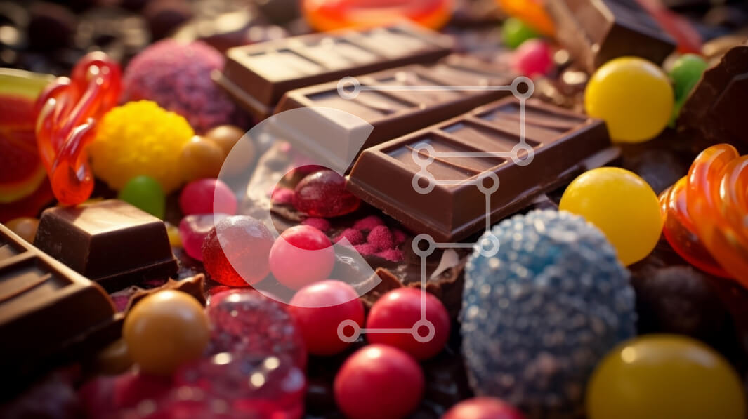 Σετ των 2 Intra Συλλεκτικό Ξύλινο Παζλ Plywood  4mm - Πολύχρωμη οθόνη καραμέλας και σοκολάτας Σε Ξύλινο Κουτί - Διαστάσεις: 10x10 cm – 25 κομμάτια