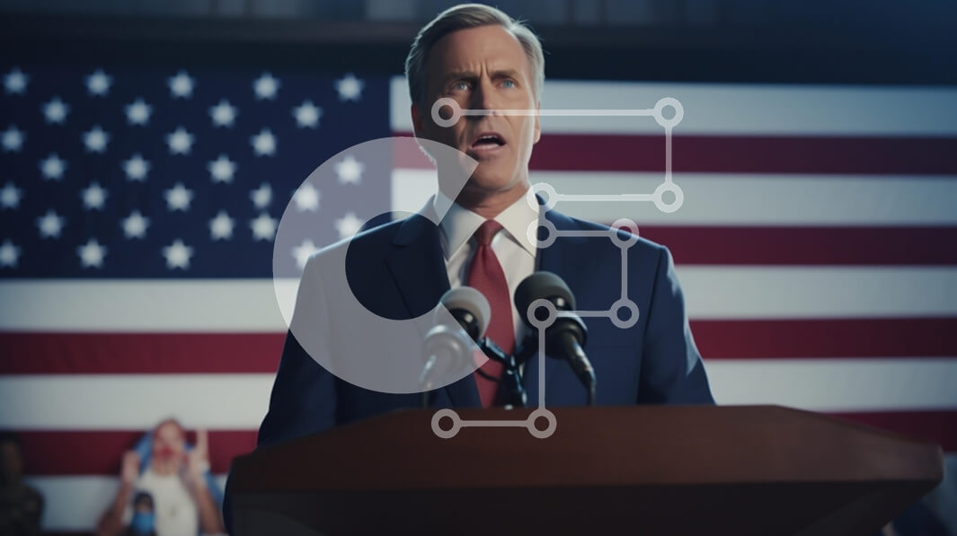 Intra Συλλεκτικό Ξύλινο Παζλ Plywood  4mm - Πολιτική ομιλία κατά της αμερικανικής σημαίας Σε Ξύλινο Κουτί - Διαστάσεις Puzzle: 10x10 cm – 25 κομμάτια