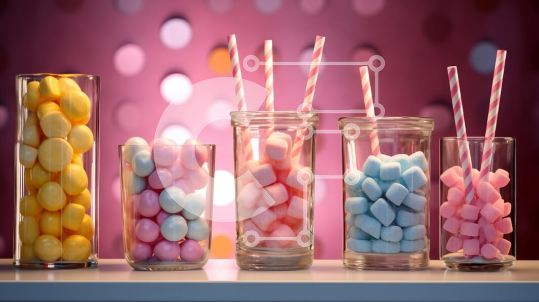 Σετ των 2 Intra Συλλεκτικό Ξύλινο Παζλ Plywood  4mm - Πολύχρωμη επίδειξη καραμέλας σε βάζα Σε Ξύλινο Κουτί - Διαστάσεις: 10x10 cm – 25 κομμάτια