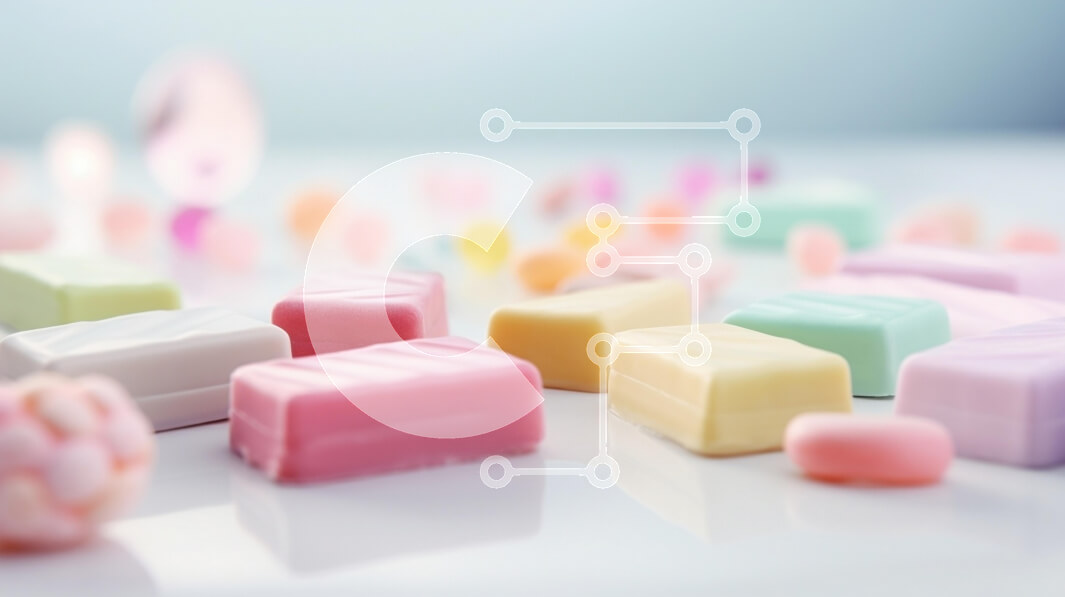 Σετ των 2 Intra Συλλεκτικό Ξύλινο Παζλ Plywood  4mm - Πολύχρωμες καραμέλες σε μια ανακλαστική επιφάνεια Σε Ξύλινο Κουτί - Διαστάσεις: 10x10 cm – 25 κομμάτια