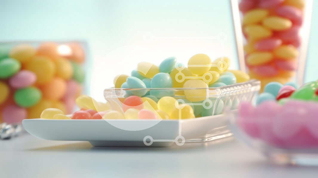 Σετ των 2 Intra Συλλεκτικό Ξύλινο Παζλ Plywood  4mm - Πολύχρωμη οθόνη φασολιών ζελέ Σε Ξύλινο Κουτί - Διαστάσεις: 10x10 cm – 25 κομμάτια