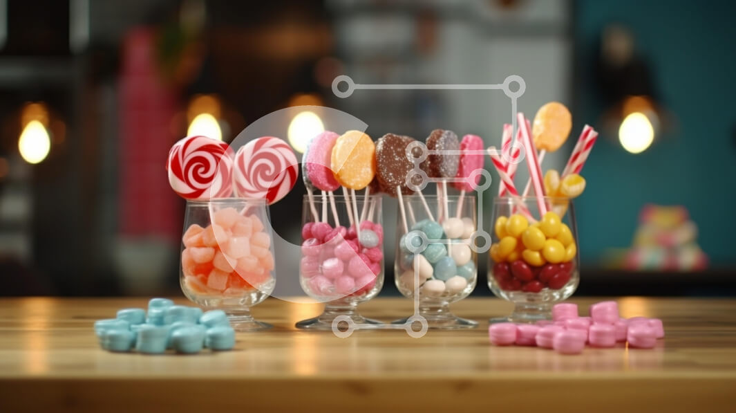 Σετ των 2 Intra Συλλεκτικό Ξύλινο Παζλ Plywood  4mm - Πολύχρωμη ποικιλία από καραμέλες και γλειφιτζούρια Σε Ξύλινο Κουτί - Διαστάσεις: 10x10 cm – 25 κομμάτια