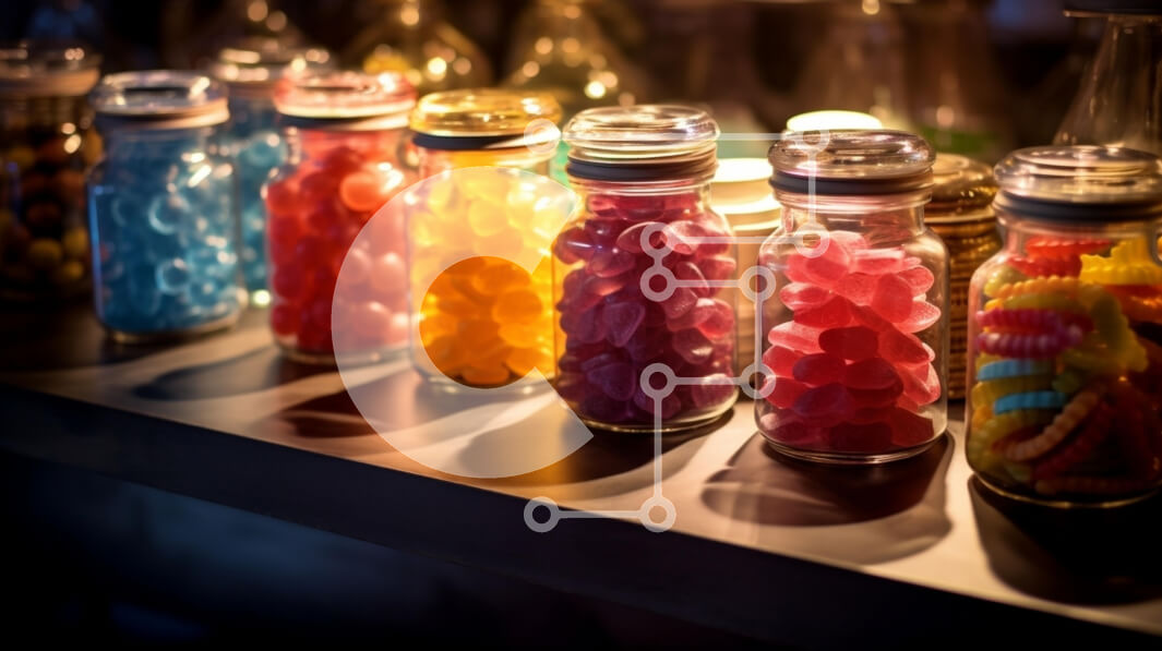 Σετ των 2 Intra Συλλεκτικό Ξύλινο Παζλ Plywood  4mm - Πολύχρωμη καραμέλα σε γυάλινα βάζα Σε Ξύλινο Κουτί - Διαστάσεις: 10x10 cm – 25 κομμάτια