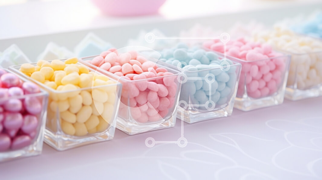 Σετ των 2 Intra Συλλεκτικό Ξύλινο Παζλ Plywood  4mm - Πολύχρωμη επίδειξη καραμέλας σε γυάλινα δοχεία Σε Ξύλινο Κουτί - Διαστάσεις: 10x10 cm – 25 κομμάτια