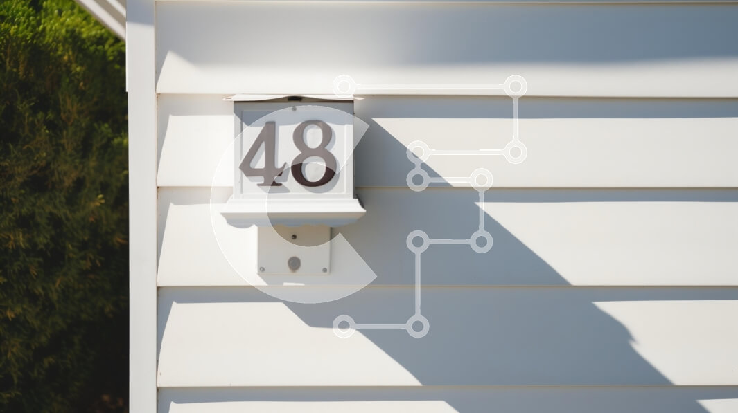 Intra Συλλεκτικό Ξύλινο Παζλ Plywood  4mm - Σπίτι Νούμερο 48 σε λευκό τοίχο Σε Ξύλινο Κουτί - Διαστάσεις Puzzle: 10x10 cm – 25 κομμάτια