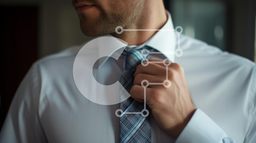 Intra Συλλεκτικό Ξύλινο Παζλ Plywood  4mm - Άνδρας που ρυθμίζει τη γραβάτα σε πουκάμισο Σε Ξύλινο Κουτί - Διαστάσεις Puzzle: 10x10 cm – 25 κομμάτια