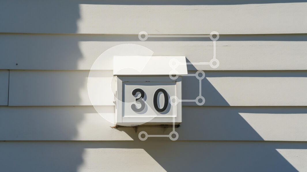 Intra Συλλεκτικό Ξύλινο Παζλ Plywood  4mm - Γραμματοκιβώτιο με τον αριθμό 30 σε έναν ξύλινο τοίχο Σε Ξύλινο Κουτί - Διαστάσεις Puzzle: 10x10 cm – 25 κομμάτια