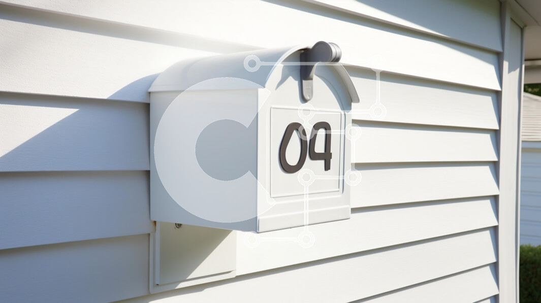 Intra Συλλεκτικό Ξύλινο Παζλ Plywood  4mm - Λευκό γραμματοκιβώτιο με τον αριθμό 04 στο σπίτι Σε Ξύλινο Κουτί - Διαστάσεις: 10x10 cm – 25 κομμάτια