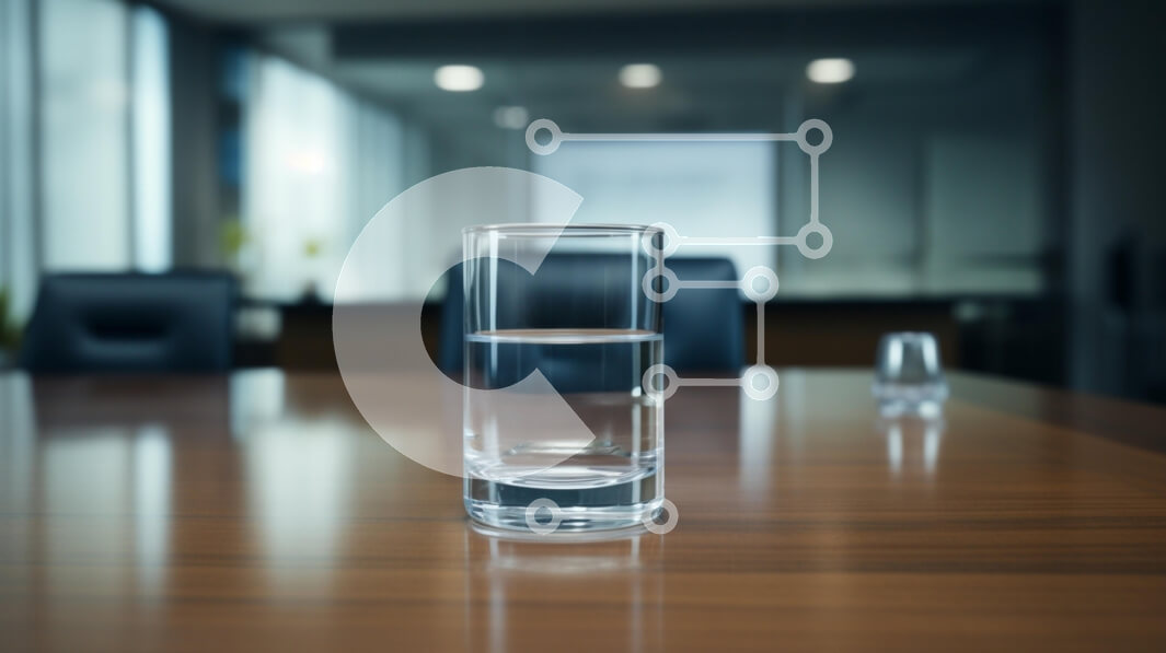 Intra Συλλεκτικό Ξύλινο Παζλ Plywood  4mm - Ποτήρι νερό στο τραπέζι συνεδριάσεων Σε Ξύλινο Κουτί - Διαστάσεις Puzzle: 10x10 cm – 25 κομμάτια