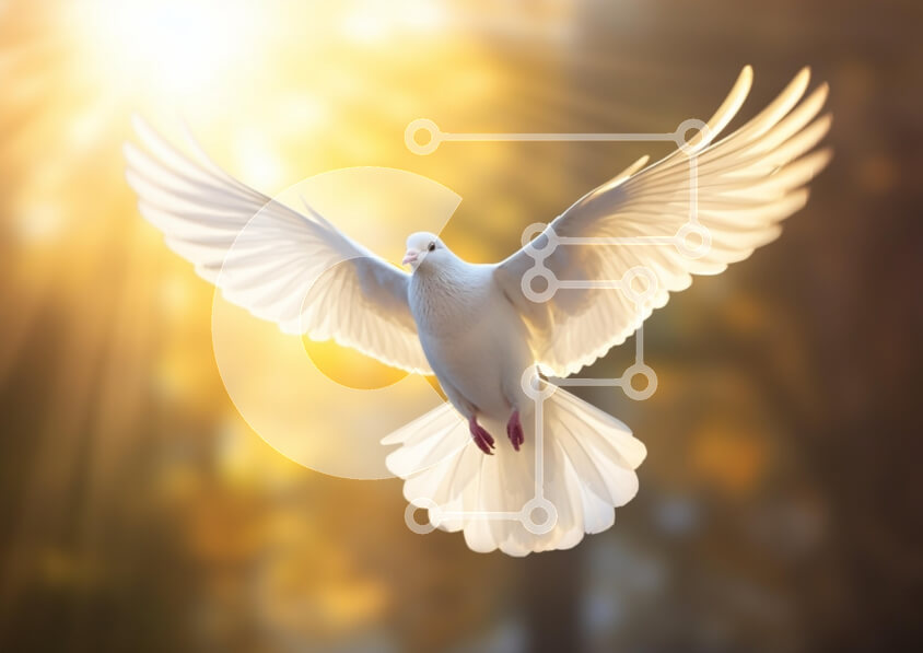 Σετ των 2 Intra Συλλεκτικό Ξύλινο Παζλ Plywood  4mm - Χαριτωμένο λευκό περιστέρι κατά την πτήση Σε Ξύλινο Κουτί - Διαστάσεις: 10x10 cm – 25 κομμάτια