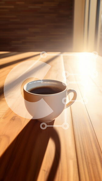 Intra Συλλεκτικό Ξύλινο Παζλ Plywood  4mm - Φλιτζάνι καφέ σε ξύλινο τραπέζι Σε Ξύλινο Κουτί - Διαστάσεις: 10x10 cm – 25 κομμάτια