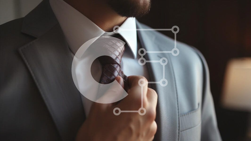 Intra Συλλεκτικό Ξύλινο Παζλ Plywood  4mm - Άνδρας που ρυθμίζει τη γραβάτα με γκρι κοστούμι Σε Ξύλινο Κουτί - Διαστάσεις Puzzle: 10x10 cm – 25 κομμάτια