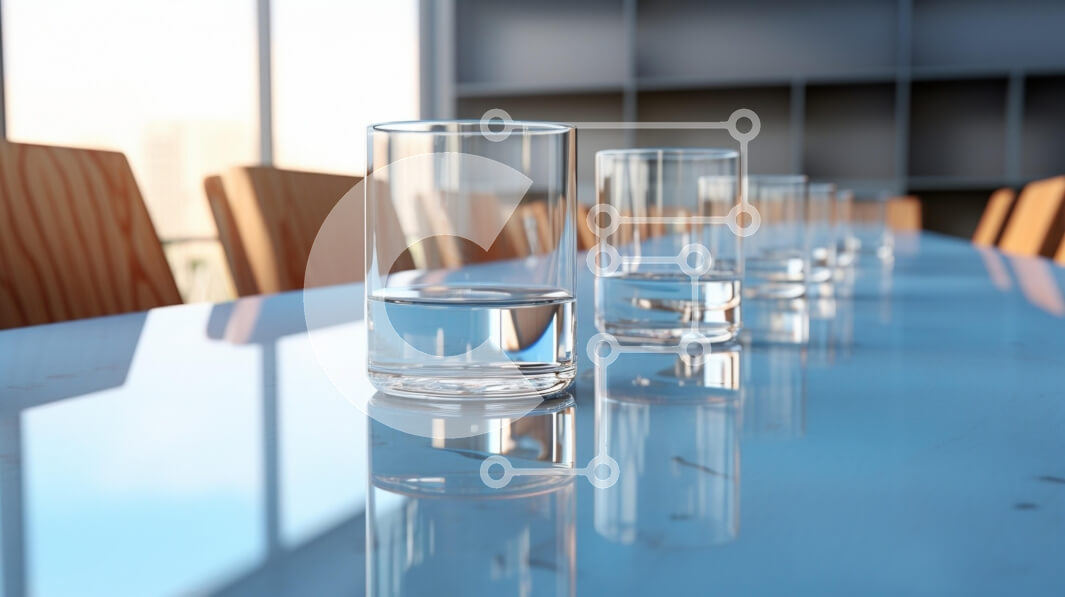 Intra Συλλεκτικό Ξύλινο Παζλ Plywood  4mm - Τραπέζι συνεδρίων με ποτήρια Σε Ξύλινο Κουτί - Διαστάσεις Puzzle: 10x10 cm – 25 κομμάτια