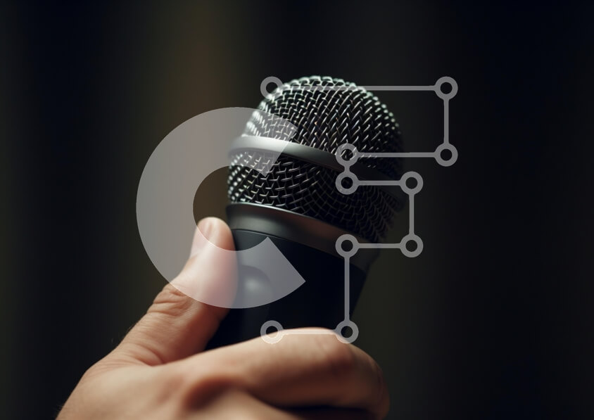 Intra Συλλεκτικό Ξύλινο Παζλ Plywood  4mm - Χέρι που κρατά ένα μικρόφωνο Σε Ξύλινο Κουτί - Διαστάσεις: 10x10 cm – 25 κομμάτια