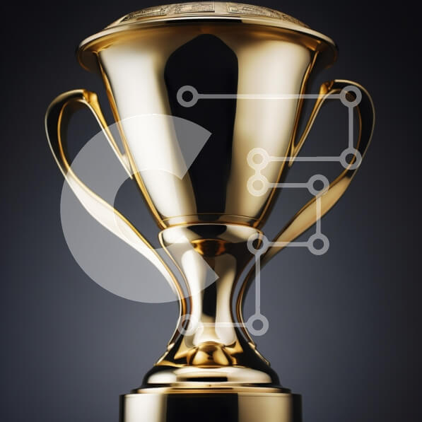 Intra Συλλεκτικό Ξύλινο Παζλ Plywood  4mm - Χρυσό τρόπαιο σε σκούρο φόντο Σε Ξύλινο Κουτί - Διαστάσεις: 10x10 cm – 25 κομμάτια