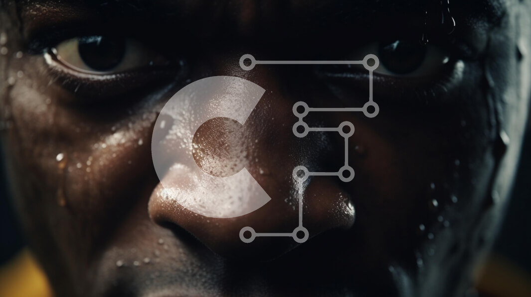 Intra Συλλεκτικό Ξύλινο Παζλ Plywood  4mm - Έντονο κοντινό πλάνο ενός αποφασισμένου άνδρα Σε Ξύλινο Κουτί - Διαστάσεις Puzzle: 10x10 cm – 25 κομμάτια