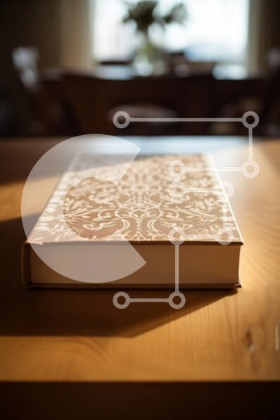 Intra Συλλεκτικό Ξύλινο Παζλ Plywood  4mm - Διακοσμητικό βιβλίο στο τραπέζι με ζεστό φως του ήλιου Σε Ξύλινο Κουτί - Διαστάσεις Puzzle: 10x10 cm – 25 κομμάτια