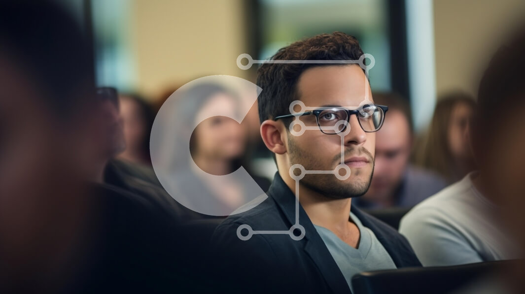 Intra Συλλεκτικό Ξύλινο Παζλ Plywood  4mm - Νεαρός άνδρας που συμμετείχε σε ένα σεμινάριο Σε Ξύλινο Κουτί - Διαστάσεις Puzzle: 10x10 cm – 25 κομμάτια