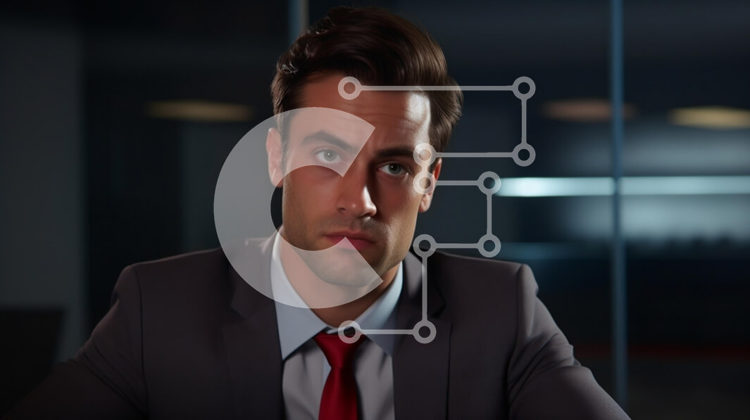 Intra Συλλεκτικό Ξύλινο Παζλ Plywood  4mm - Σοβαρός επιχειρηματίας σε περιβάλλον γραφείου Σε Ξύλινο Κουτί - Διαστάσεις Puzzle: 10x10 cm – 25 κομμάτια