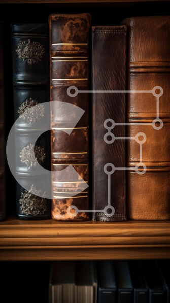 Intra Συλλεκτικό Ξύλινο Παζλ Plywood  4mm - Συλλογή vintage δερματόδετων βιβλίων σε ξύλινο ράφι Σε Ξύλινο Κουτί - Διαστάσεις Puzzle: 10x10 cm – 25 κομμάτια