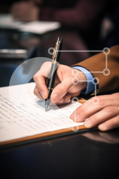 Intra Συλλεκτικό Ξύλινο Παζλ Plywood  4mm - Κοντινό πλάνο της γραφής με στυλό Σε Ξύλινο Κουτί - Διαστάσεις Puzzle: 10x10 cm – 25 κομμάτια