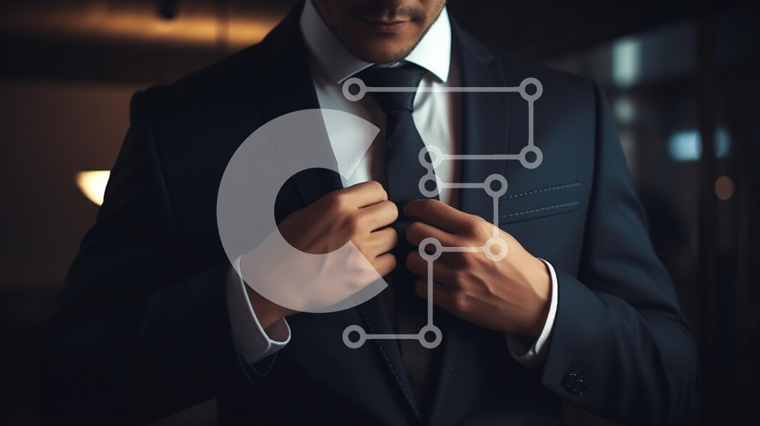 Intra Συλλεκτικό Ξύλινο Παζλ Plywood  4mm - Άνδρας που ρυθμίζει τη γραβάτα με σκούρο κοστούμι Σε Ξύλινο Κουτί - Διαστάσεις Puzzle: 10x10 cm – 25 κομμάτια