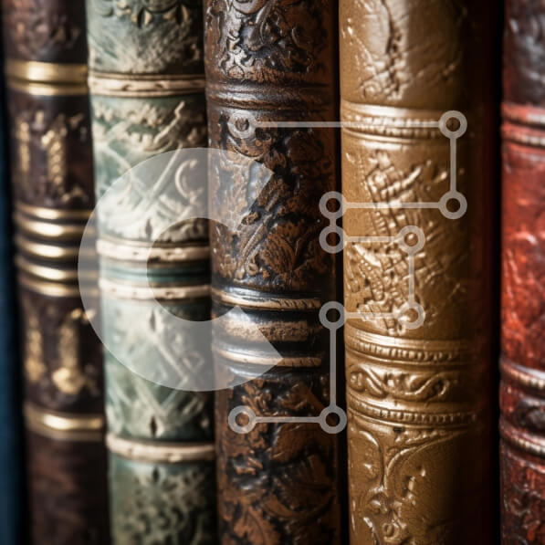 Intra Συλλεκτικό Ξύλινο Παζλ Plywood  4mm - Κοντινό πλάνο vintage αγκάθια βιβλίων με περίπλοκα σχέδια Σε Ξύλινο Κουτί - Διαστάσεις Puzzle: 10x10 cm – 25 κομμάτια