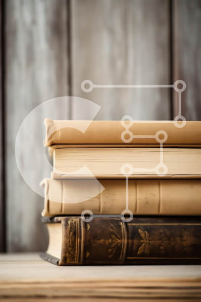 Intra Συλλεκτικό Ξύλινο Παζλ Plywood  4mm - Στοίβα από βιβλία σε ξύλινη επιφάνεια Σε Ξύλινο Κουτί - Διαστάσεις: 10x10 cm – 25 κομμάτια