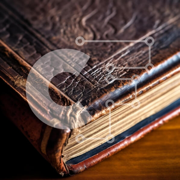 Intra Συλλεκτικό Ξύλινο Παζλ Plywood  4mm - Κοντινό πλάνο ενός παλιού δερματόδετου βιβλίου Σε Ξύλινο Κουτί - Διαστάσεις Puzzle: 10x10 cm – 25 κομμάτια