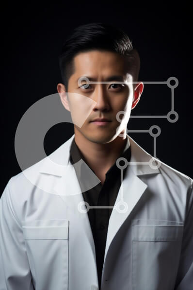 Intra Συλλεκτικό Ξύλινο Παζλ Plywood  4mm - Άνδρας γιατρός με λευκό παλτό εργαστηρίου Σε Ξύλινο Κουτί - Διαστάσεις Puzzle: 10x10 cm – 25 κομμάτια