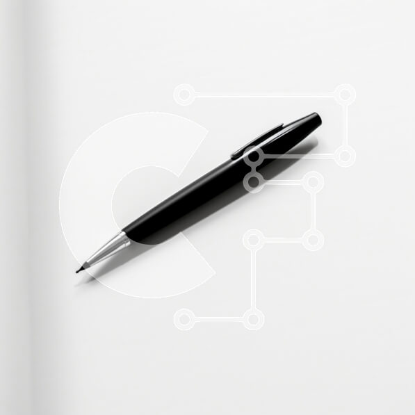 Intra Συλλεκτικό Ξύλινο Παζλ Plywood  4mm - Μαύρο στυλό σε λευκό φόντο Σε Ξύλινο Κουτί - Διαστάσεις: 10x10 cm – 25 κομμάτια