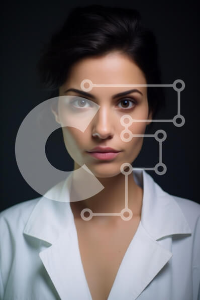 Intra Συλλεκτικό Ξύλινο Παζλ Plywood  4mm - Πορτρέτο μιας γυναίκας ιατρού Σε Ξύλινο Κουτί - Διαστάσεις Puzzle: 10x10 cm – 25 κομμάτια