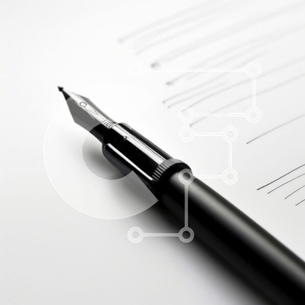 Intra Συλλεκτικό Ξύλινο Παζλ Plywood  4mm - Κοντινό πλάνο ενός μαύρου στυλό σε χαρτί Σε Ξύλινο Κουτί - Διαστάσεις: 10x10 cm – 25 κομμάτια