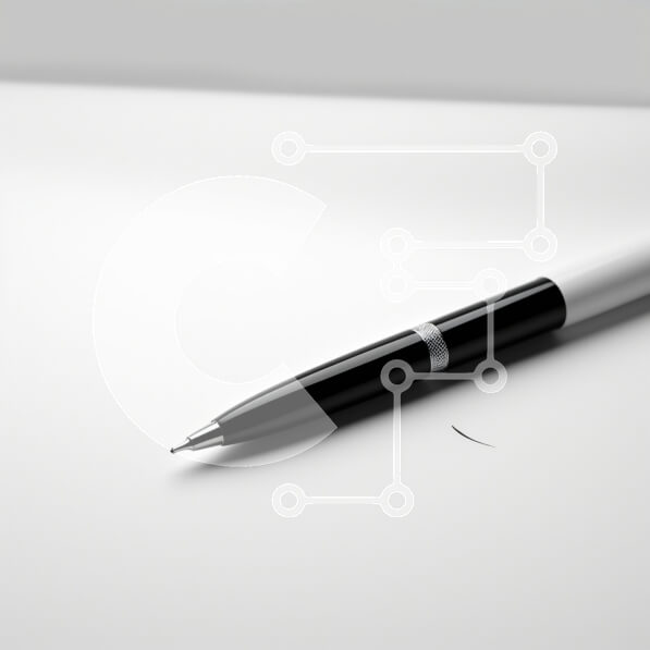 Intra Συλλεκτικό Ξύλινο Παζλ Plywood  4mm - Κομψό ασπρόμαυρο στυλό σε ελάχιστη επιφάνεια Σε Ξύλινο Κουτί - Διαστάσεις: 10x10 cm – 25 κομμάτια