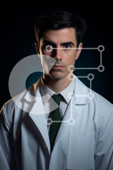 Intra Συλλεκτικό Ξύλινο Παζλ Plywood  4mm - Επαγγελματίας Ιατρός σε Lab Coat Σε Ξύλινο Κουτί - Διαστάσεις Puzzle: 10x10 cm – 25 κομμάτια