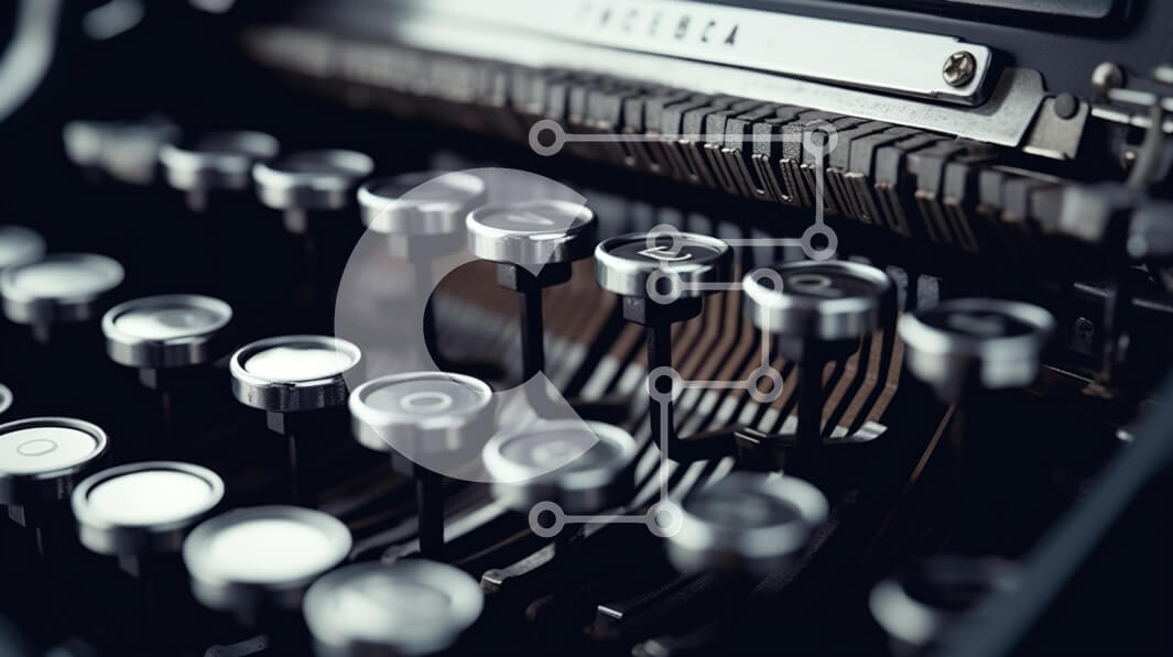 Intra Συλλεκτικό Ξύλινο Παζλ Plywood  4mm - Κοντινό πλάνο των Vintage πλήκτρων γραφομηχανής Σε Ξύλινο Κουτί - Διαστάσεις: 10x10 cm – 25 κομμάτια