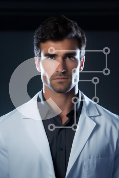 Intra Συλλεκτικό Ξύλινο Παζλ Plywood  4mm - Άνδρας γιατρός με παλτό εργαστηρίου Σε Ξύλινο Κουτί - Διαστάσεις Puzzle: 10x10 cm – 25 κομμάτια