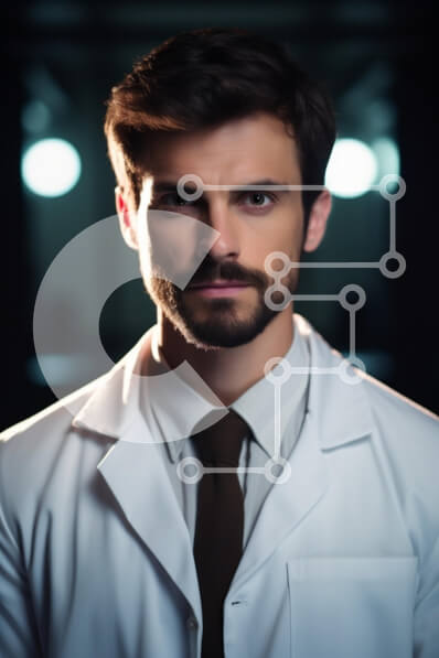 Intra Συλλεκτικό Ξύλινο Παζλ Plywood  4mm - Επαγγελματίας Ιατρός σε Lab Coat Σε Ξύλινο Κουτί - Διαστάσεις Puzzle: 10x10 cm – 25 κομμάτια