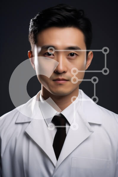 Intra Συλλεκτικό Ξύλινο Παζλ Plywood  4mm - Άνδρας γιατρός με λευκό παλτό εργαστηρίου Σε Ξύλινο Κουτί - Διαστάσεις Puzzle: 10x10 cm – 25 κομμάτια