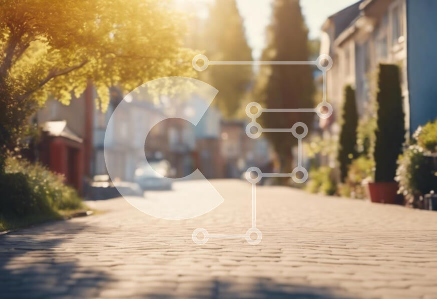 Intra Συλλεκτικό Ξύλινο Παζλ Plywood  4mm - Γαλήνια σκηνή του δρόμου στο ζεστό φως του ήλιου Σε Ξύλινο Κουτί - Διαστάσεις: 10x10 cm – 25 κομμάτια