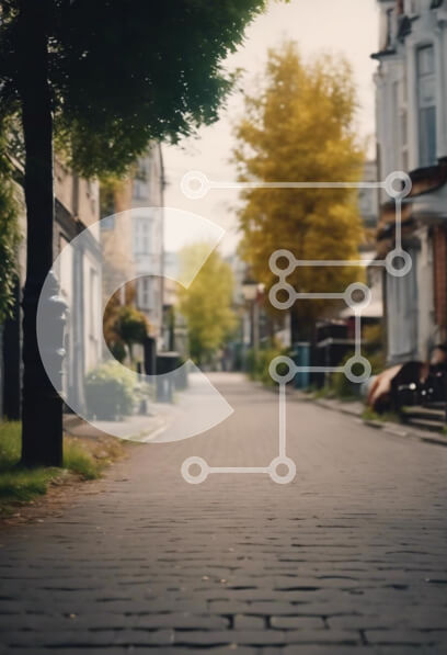 Σετ των 2 Intra Συλλεκτικό Ξύλινο Παζλ Plywood  4mm - Οδός φθινοπώρου σε μια ήσυχη γειτονιά Σε Ξύλινο Κουτί - Διαστάσεις: 10x10 cm – 25 κομμάτια