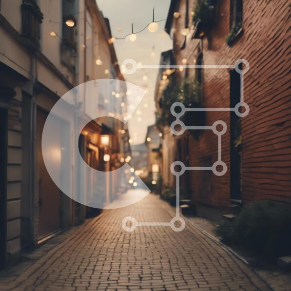 Intra Συλλεκτικό Ξύλινο Παζλ Plywood  4mm - Καλαίσθητο δρομάκι με φώτα χορδών Σε Ξύλινο Κουτί - Διαστάσεις Puzzle: 10x10 cm – 25 κομμάτια