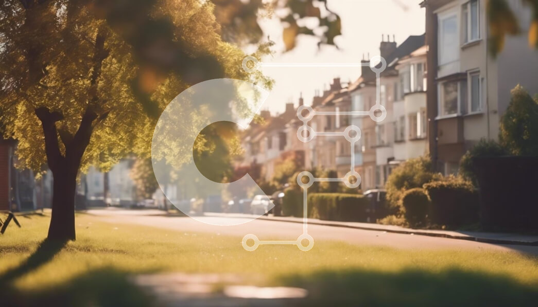 Intra Συλλεκτικό Ξύλινο Παζλ Plywood  4mm - Γοητευτική προαστιακή οδός στο ηλιοβασίλεμα Σε Ξύλινο Κουτί - Διαστάσεις: 10x10 cm – 25 κομμάτια