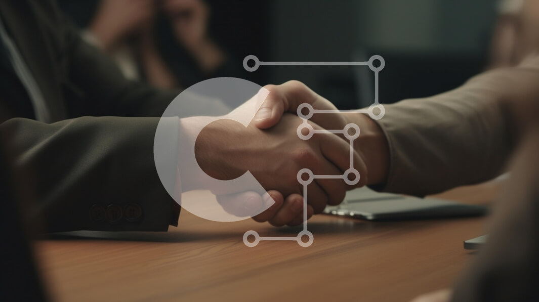 Intra Συλλεκτικό Ξύλινο Παζλ Plywood  4mm - Χειραψία σε μια επαγγελματική συνάντηση Σε Ξύλινο Κουτί - Διαστάσεις Puzzle: 10x10 cm – 25 κομμάτια